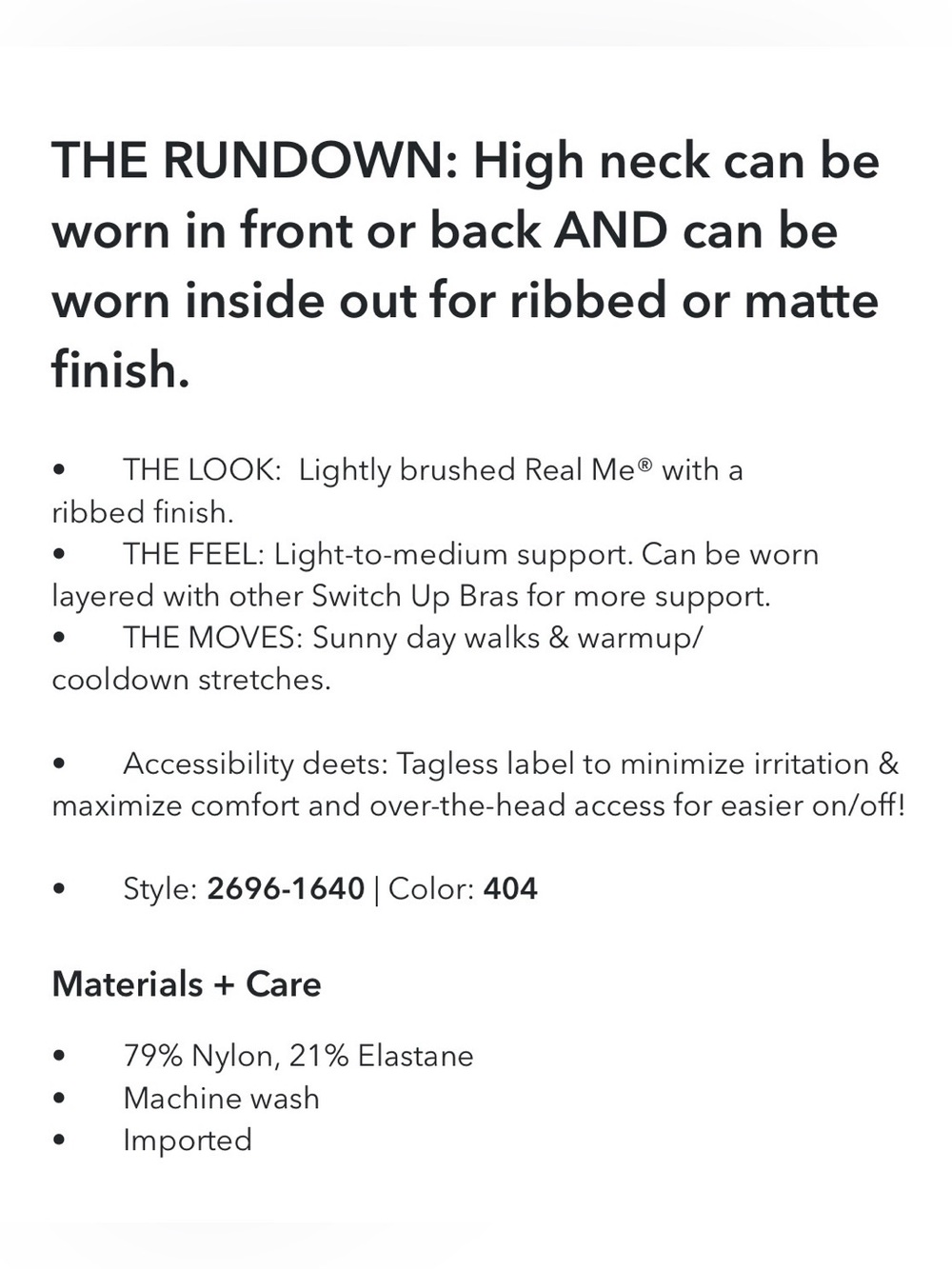 NWOT OFFLINE By Aerie Real Me XTRA Rib Switch Up High Neck Sports Bra - Picture 11 of 11